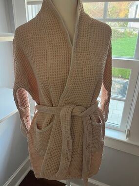 Waffle Knit Robe Boll & Branch in Soft Peach
